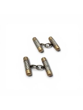 Tiffany Co. Vintage TwoTone Gold & Sterling Silver Cufflinks